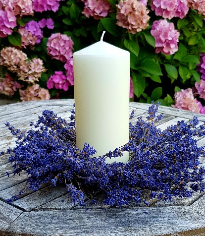 dried lavender candle ring diy
