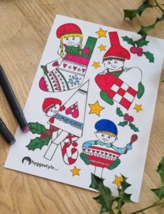 how-to-make-danish-cut-out-paper-pixies-kravlenisser-1-231x300 Print your own free Danish kravlenisser paper Christmas elves!