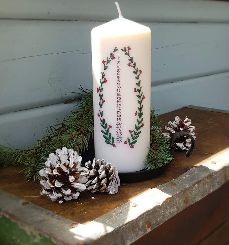 how to make your own decoupage xmas advent candle 1