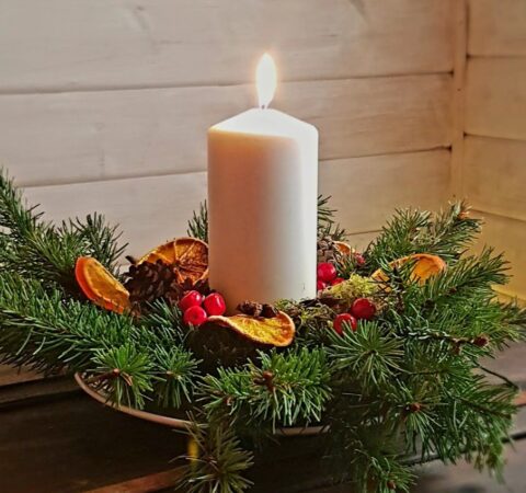 scandinavian hygge christmas candle natural materials